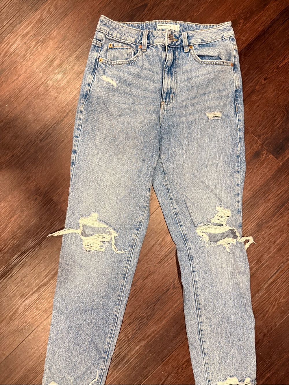 Garage Light Blue Distressed Boyfriend Jeans
